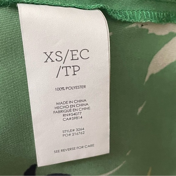 Cabi Tank Top Spaghetti Straps Green w/ Dark Red, Yellow, Navy Women’s Size XS - Picture 8 of 10